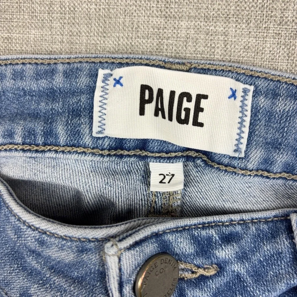 Paige Skyline Skinny Jeans Womens 27 Light Wash Blue Mid Rise Stretch Denim